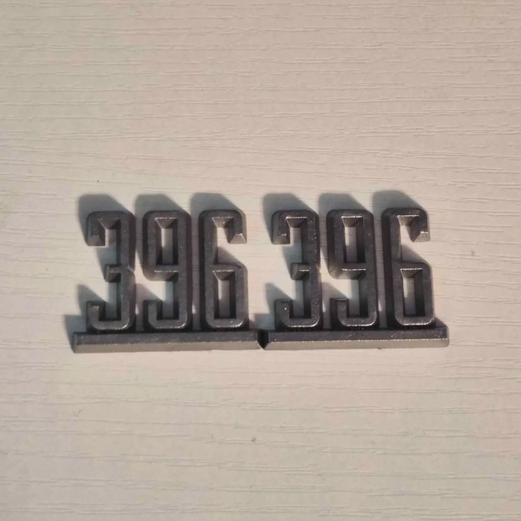 396 Fender Badges - Pair Morflavo Auto Dynamics
